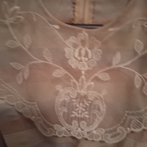 Women's Vintage Donna Morgan Dress, Gray/Pink/Cream Stripes, Size S - Picture 6 of 7